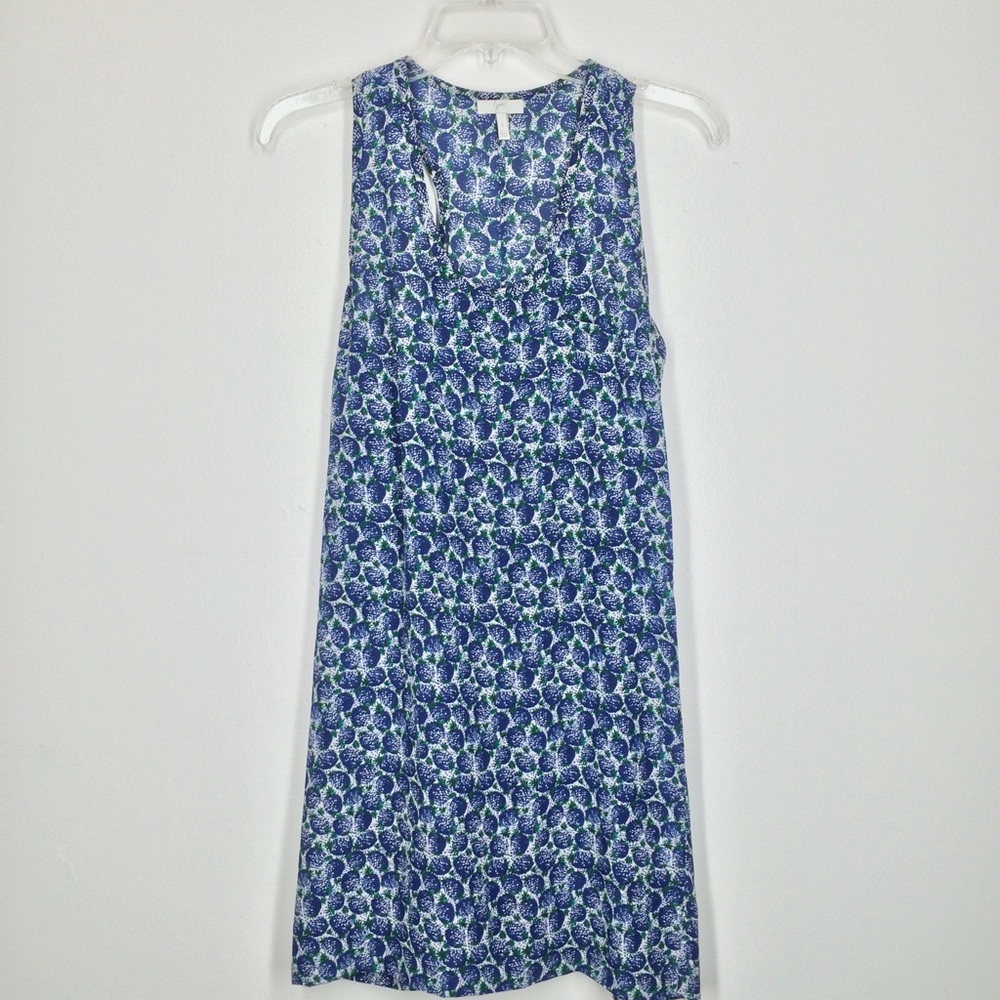 Joie blue pineapple silk shift dress size small